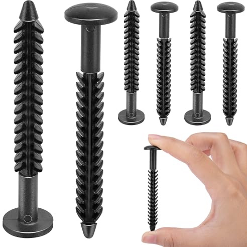 Nkiy Quen 26 Pcs Vinyl Shutter Fasteners,3 Inch Window Shutter Screws Window Panel Pin,Black Shutter Spikes Anchors for Installing Decorative Exterior Vinyl Shutters