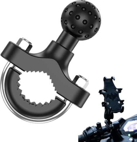Oldmoom Adaptateur de Bille | Adaptateur pour Rétroviseurs de Moto avec Rotule - Rotation 360 Degrés - Support Métallique pour Support de Téléphone, Caméra d’Action et Scooter