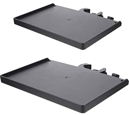 Lurrose 2pcs Mic Rack Stand Clamp-on Sound Card Trays with Higher Edges Design, Multifunctional Plastic and Stainless Steel Storage Shelves Suitable for Live Streaming and Recording