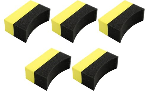Applicateur de nettoyage des pneus | 5 éponges de nettoyage de roue pour brillance et entretien – Accessoires de polissage et de nettoyage Éponge de polissage pour évier de salle de bain de véhicule