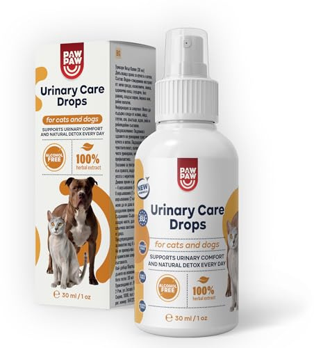 Paw2Paw Tratamiento urinario para Gatos y Perros – Fórmula Herbal Natural para el tracto urinario y los riñones – Alivia Las molestias, previene la irritación – 30 ml (más de 200 pulverizaciones)