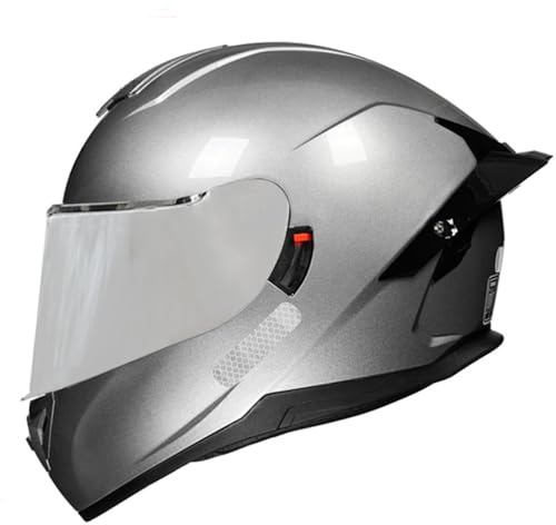 Caschi Moto Vintage Integrale Personalità Retrò Casco Moto Integrali Cruiser Scooter Omologato DOTECE Per Uomini Adulti Donne Caschi Cross E Off-Road Integrato Con Visiera B,L:59-60CM