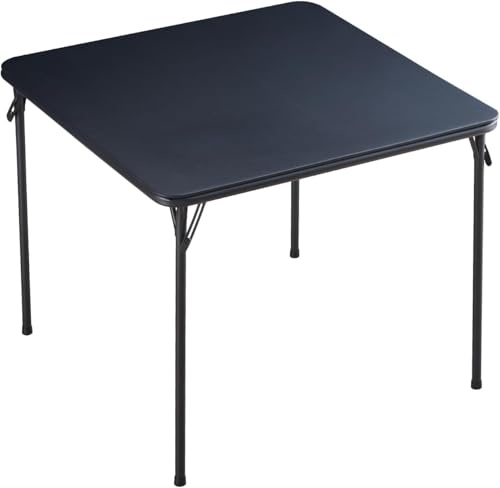 BOOSDEN Tavolo pieghevole multifunzione, nero, pieghevole, tavolo da campeggio, tavolo da giardino, tavolo da balcone, tavolo da pranzo, tavolo pieghevole, 80 x 80 x 70 cm