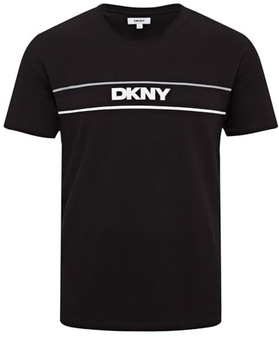 DKNY Cavaliers Black Mens T Shirt | 100% Cotton Lounge T Shirt for Men | Comfortable and Breathable | Crew Neckline | Short Sleeve, Regular Fit |