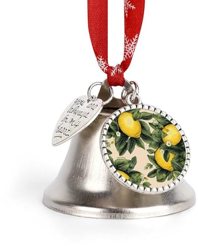 Lemon Christmas Bell Anniversary Bell Ornament Commemorative Hanging Decor Xmas Ornament Ringbell for Christmas Tree Pendant Holiday Decoration