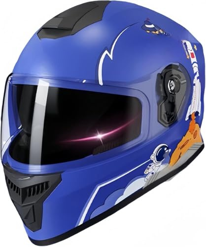 Caimcie Casco Integral para niños, Certificado ECE/Dot, Adecuado para niños y niñas de 4 a 13 años (Motocicletas, Scooters, Cruisers, Bicicletas). C,50-58cm