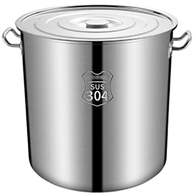Pentola per brodo in acciaio inossidabile, Secchio for zuppa in acciaio inossidabile 304 for uso alimentare con coperchio, appendibile(40cm*45cm(56L))