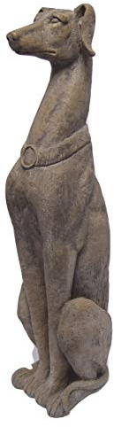 Deko Dekofigur Polyresin Figur Vintage Retro Motiv: Windhund sitzend Höhe 76,8 cm