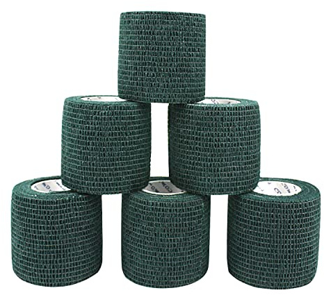 COMOmed selbstklebender verband elastische binde handgelenk bandage pflaster rolle Dog Bandagen Tierische Bandagen Dunkelgrün 5 cm X 6 Bände