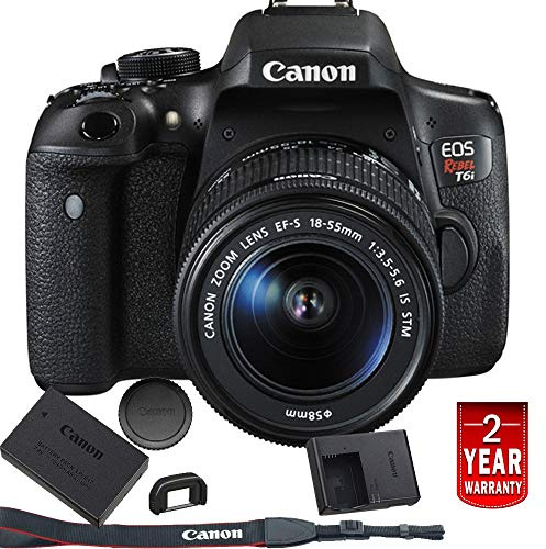 Canon EOS Rebel T6i Digital SLR with EF-S 18-55mm IS STM Lens - Wi-Fi Enabled (Renewed)
