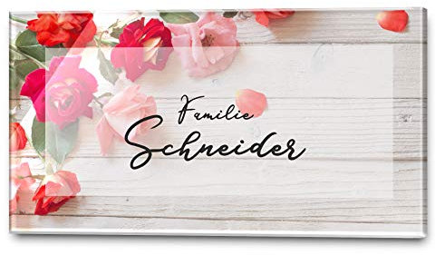 Namensschild Türschild für die Haustür in 3 Größen mit UV Druck und einem einzigartigem Design Eingangsschild Familienschild Klingelschild Klingelplatte Funk-Klingel