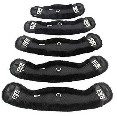 Merauno® Lammwolle Mondgurt Sattelgurt, Kurzgurt Dressurgurt, aus Qualitäts Merino Lammwolle, spezielle anatomisch konkave Form, für bessere Rutschfestigkeit. Farbe:Natur, Schwarz, Braun, Anthrazit