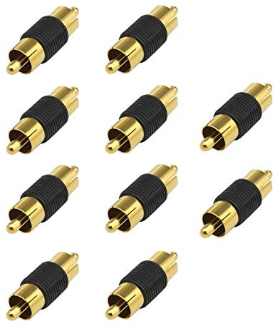 10pcs RCA Mâle à Mâle Coupleur de Convertisseur d'extension Adaptateurs Audio Connecteurs pour Plupart Appareils Vidéo Pro et Domestique