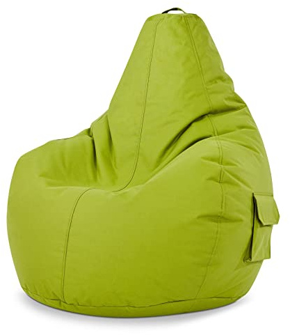 Green Bean Sitzsack mit Rückenlehne 80x70x90cm - Gaming Chair mit 230L Füllung Kuschelig Weich Waschbar - Bean Bag Bodenkissen Lounge Chair Sitzhocker Relax-Sessel Gamer Gamingstuhl Grün