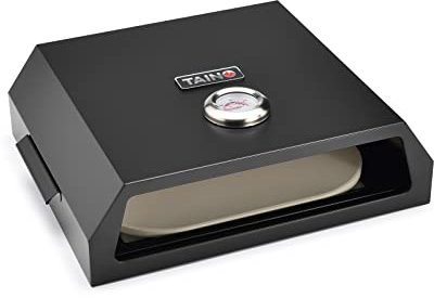 TAINO Pizzaofen Pizzastein Grillofen Backofen Pizzabackofen Edelstahl Pizzastein Pizzaheber (Pizza Box - Stahl)