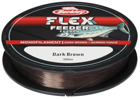 Berkley Flex-matare, fiskelinja, monofilament, matarfiske, mörkläggning, brus, tench, unisex, mörkbrun, 0,20 mm | 3,1 kg | 300 m | 330 yd