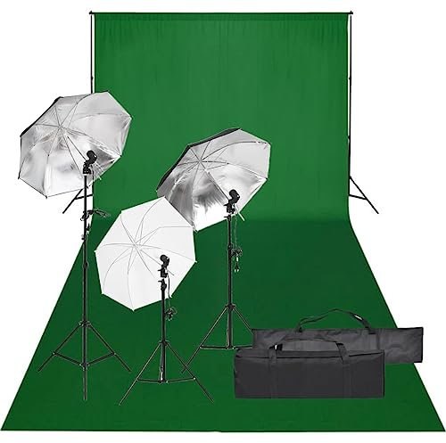 vidaXL Fotostudio-Set mit Beleuchtung und Hintergrund, Studio-Kit, Tageslicht-Lampe, Studio-Beleuchtung-Set, Studio-Licht, Fotografie-Licht