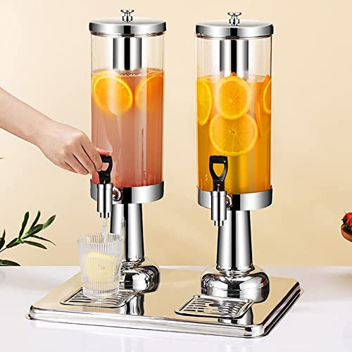 RR-YRL Dispensador De Bebidas De Acero Inoxidable Con Máquina De Jugo De Contenedor De Hielo, Máquina De Cerveza De Autoservicio Con Grifo, Latas De Bebidas De Té De Limonada Para Fiesta Familiar,6l