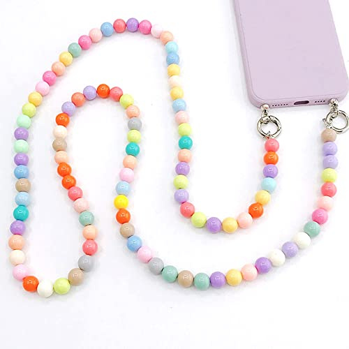 Duories Universale Bunte Acryl-Perlen Handykette Taschenkette, Handy Lanyard Hülle Anhänger Handgelenkschlaufe Kette Umhängeband Hängen Chain Perlen Telefon Trageriemen für Tasche
