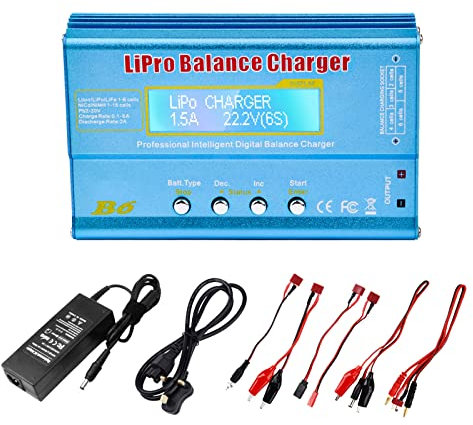 diymore 80W Lipo Battery Charger,6A Balance Charger,RC Hobby Battery Balance Charger with AC Power Adapter for LiPo Li-ion LiFe NiCd NiMh Pb