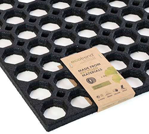 Honeycomb Outdoor Rubber Doormat Boot Scraper Front Door Mat, Heavy Duty Recycled Rubber with Drainage Holes, Anti Fatigue Dirt Scraper Playground Garden Matting (120x80cm, 1.3cm Thick, Extra Large)