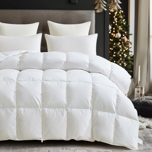 Degrees of Comfort Daunendecke 200x200cm 90% Daunen 10% Federn Ganzjahresdecke, Bezug aus 100% Baumwolle, Füllgewicht: 920 gr., Allergikergeeignet,Oeko-Tex Standard 100