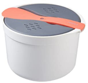 Pentola A Vapore Pentola A Vapore for Verdure, Forno A Microonde Creativo Fornello Di Riso Contenitore for Alimenti Portatile Multifunzione Forno A Vapore Fornello Di Riso (Color : Orange, Size : 18.5