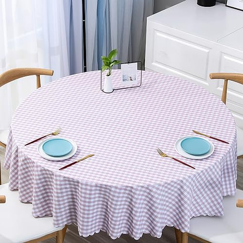 XQSSB Tischwäsche Lotuseffekt Tischtuch Anti Hot Durable Rechteckige Wasserabweisend Tischdecke Pink B 140cm Round Diameter