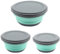 MEMOFYND 3 ciotole pieghevoli in silicone, per la conservazione della freschezza, per insalata, da campeggio, rotonde, con coperchio, per casa, cucina, campeggio (verde)