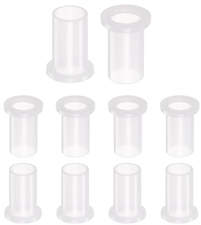 QUARKZMAN 10pz Cuscinetti 8mm Foro x 9,55mm OD x 17,5mm Lunghezza Bianco | Manicotto Flangiati Boccole in Plastica, Boccole Nylon