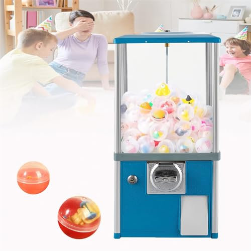 ZHIXUMM MáQuina Expendedora De CáPsulas, Dispensador De Dulces De Chicle Que Funciona con Monedas, MáQuina Expendedora AutomáTica De CáPsulas para Tiendas Minoristas, para Tiendas 4,5 A 5,5 Cm,Blue