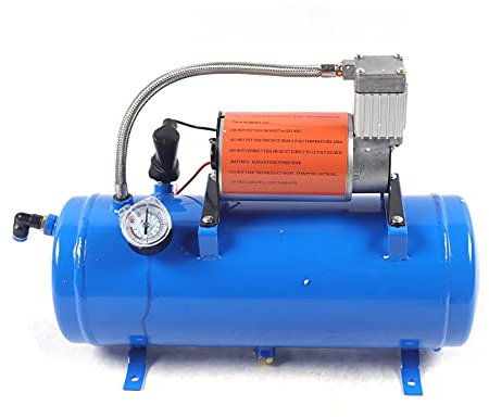 HOARLICN 6l Luft Kompressor Compressor, 4 Trumpet Train Luft Horn Kit 12v Luft Kompressor 150psi Train Luft Horn Kit Für Eine Reihe Von Mechanischen Geräten 46 * 20,5 * 24cm