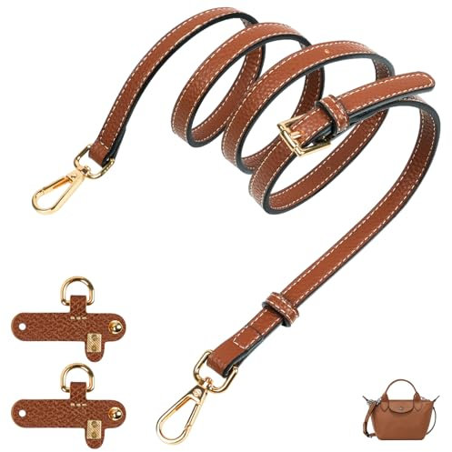 Aucuu Schultergurt für Tasche Damen, 1,2 cm Schulterriemen aus Leder für Minitaschen, Verstellbarer Schulterriemen, Tragegurte für Taschen, Taschengurt für Mini Bag Crossbody Bag