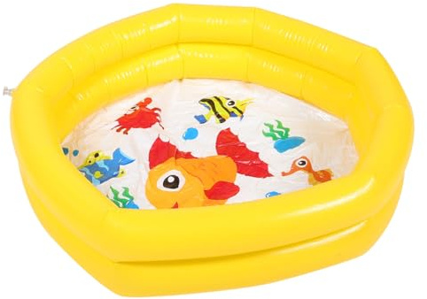 ORFOFE Piscine Gonflable pour Bébé en PVC Jaune, Piscine Ronde pour Garçon et Filles, Jouet D'été Portable Favorisant L'interaction Parent-garçon et Filles Jouer et Nager Plusieurs Styles