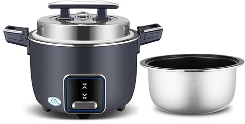 Olla arrocera eléctrica grande, olla arrocera/calentador comercial con olla interior antiadherente, operación con un solo toque, mantenimiento automático del calor, fácil de limpiar(10L-1600W)