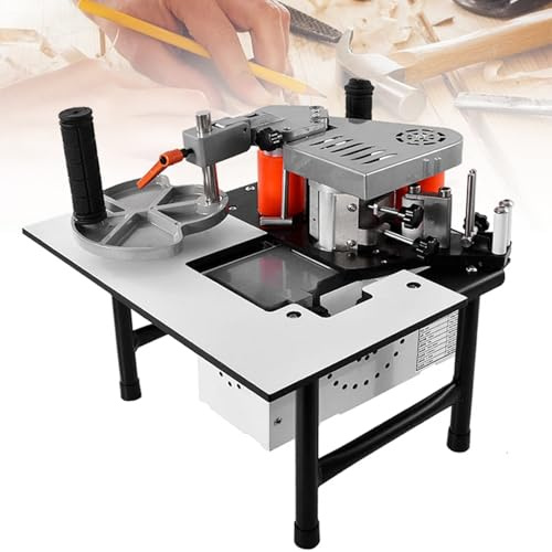 Kantenanleimmaschine für die Holzbearbeitung, Kantenanleimmaschine für Gerade und Gebogene Linien, Tragbare Kantenanleimwerkzeuge, Doppelseitiges Kleben, Einstellbare Geschwindigkeit 2-6 m/min