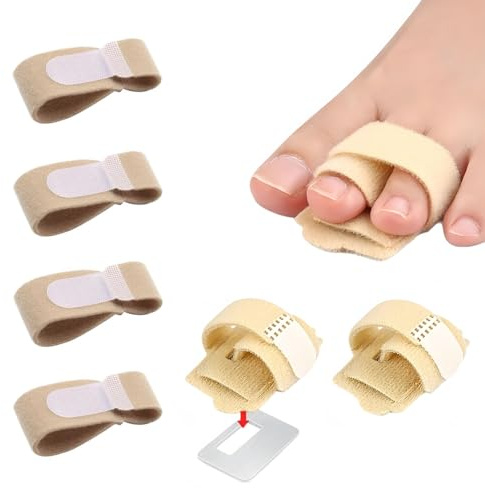 ZWWOGE 2 Pezzi per Dita a Martello con Stecche e 4 Pezzi Dita a Martello, Correzione Dell'alluce Valgo, Stecca per Dita per Correggere le Dita Curve, Donne e Uomini