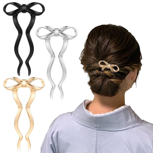Tucnoeu 3PCS Schleifen French Hair Pin Haarnadel French Twist für Damen Styling