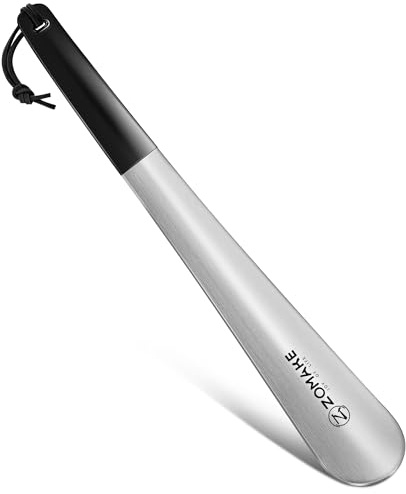 ZOMAKE Calzascarpe Lungo, Calza Scarpe Metallo 30cm, Calzante per Scarpe Acciaio Inossidabile, Shoe Horn Facile Da Usare per Uomini Donne Anziani (1 Pezzo)