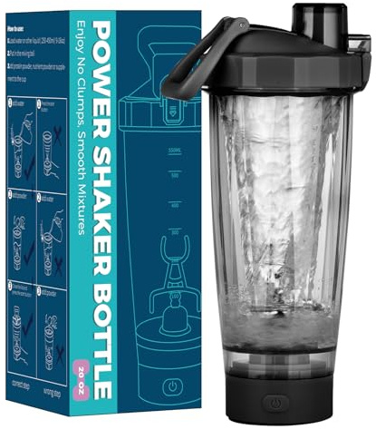 KOOSREEL Bouteille shaker électrique rechargeable par USB C de qualité supérieure, sans BPA, pour milkshakes protéinés et substituts de repas, 550 ml