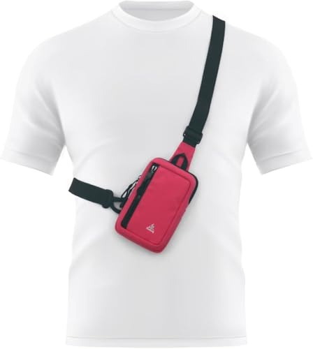 Ruijng Small Sling Bag - Waterproof Chest Crossbody Bag | Dual pockets with lightweight adjustable design for men and women, suitable for running, hiking, workouts and outdoor use