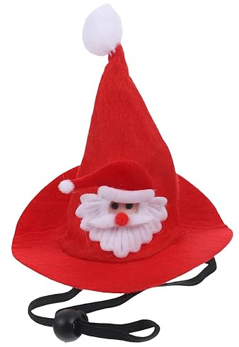 VERDANVERSE Weiches Haustier Weihnachtsmütze Santa Claus Design Festliche Kopfbedeckung für Kleine Hunde Katzen Pet Party Kostümaccessoire