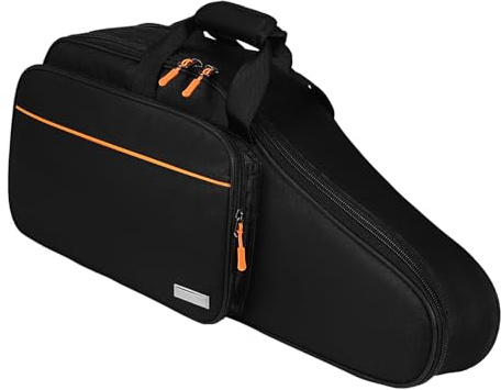 Vaguelly Rucksack Saxophontasche Für Altsaxophon Mit 18mm Polsterung Oxford Material Außentasche Und Schultergurt Instrumentenkoffer Für Schule Und Konzerte Schwarz