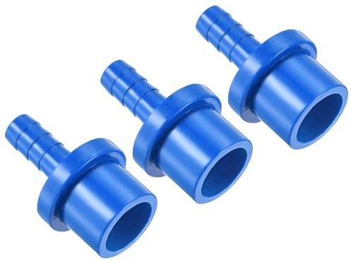TA-VIGOR Lot de 3 raccords de tuyau en PVC, 8 mm x 20 mm, adaptateur de tube droit pour tuyau d'eau, irrigation, jardin, plomberie (bleu)