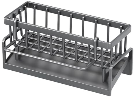 Biniveil Organizador de Fregadero de Cocina - Portaesponjas Para Fregadero De Cocina,Estante de Drenaje Rápido con Diseño Impermeable para Organización del Hogar, Accesorios y Grifo