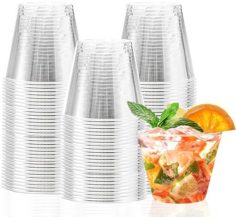 Clear Hard Plastic Cups, 30 Pack 260 ml Tumblers for Cocktails, Reusable Hard Cup Bulk Plastic Party Punch Cups, Sturdy & Reusable - Birthdays Weddings Anniversary Christmas BBQ Picnic Parties