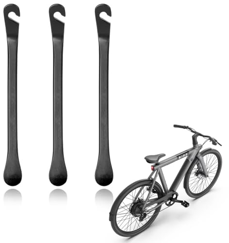 3 Stück Reifenheber Fahrrad, Fahrrad Reifenheber, Metall Reifenheber fur Fahrrad Reifenwechsel Werkzeug, Fahrrad Werkzeug, Fahrrad Reifenheber, schwarz