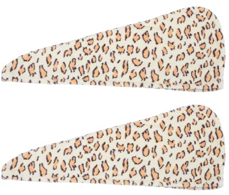 VICASKY 2 Stück Mikrofaser Trockenhaube Leopardmuster Schnelltrocknender Extra Dicker Haar-turban für Damen und Mädchen Wasserabsorbierendes Haartuch für Zuhause Salon Gym Haarschonend und