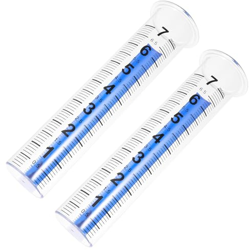 SHINEOFI 2 pièces Pluviomètre Plastique Transparent Lot avec Graduation Outil de Mesure de Pluie Extérieur Jardin Tube Collecteur de Précipitations Facile à Lire Réutilisable