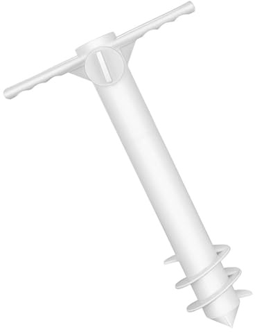 Toddmomy Ancora di Sabbia per Ombrellone da Spiaggia, Trivella in Plastica Bianca per Ancoraggio Stabile, Accessorio Leggero Riutilizzabile per Esterno e Protezione Solare